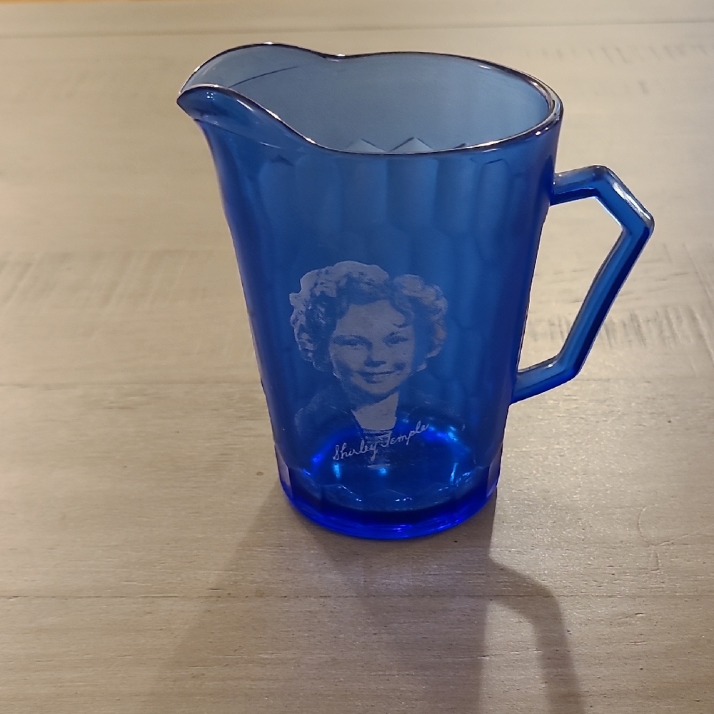 Vintage Shirley Temple Cobalt Blue Mini Pitcher